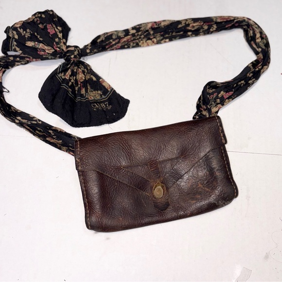 Vintage Artisan Brown Leather Bag hand crafted phone waist cross body - Picture 9 of 10